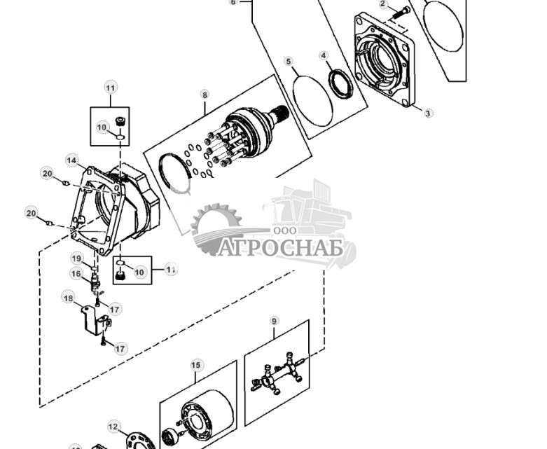 Вал двигателя и датчики гидростатического привода гусеницы - ST26248 50.jpg